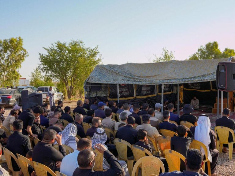 Mawkib de los servidores del Sagrado Santuario Alawi con motivo del aniversario del martirio del Imam Hasan al-Muytabá en Al-Ruhaima